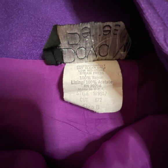 David N Petites Vintage 90s Purple Pencil Skirt With Belt Loops Size 8 - Picture 4 of 5